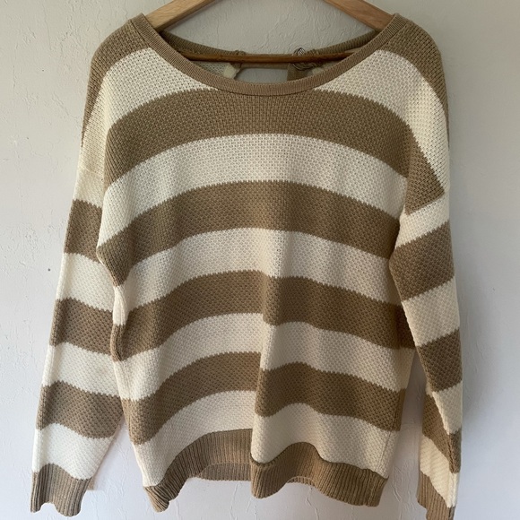 Striped open back sweater - Picture 1 of 4